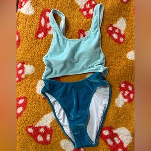 Victoria’s Secret Blue Velvet One Piece Swimsuit • size small